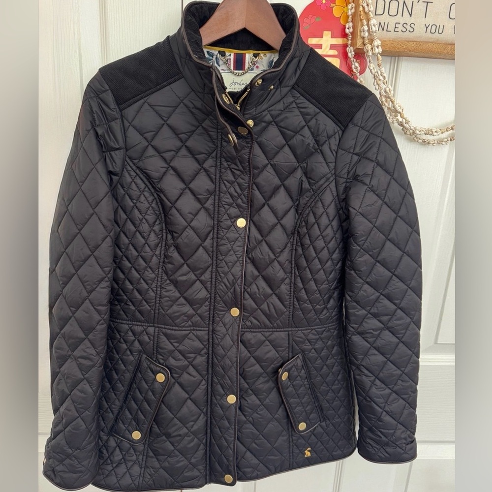 Joules Newdale Quilted Jacket Floral Lining